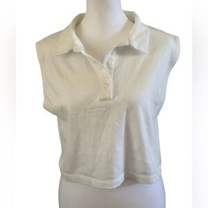 Zara White Sleeveless Crop Top